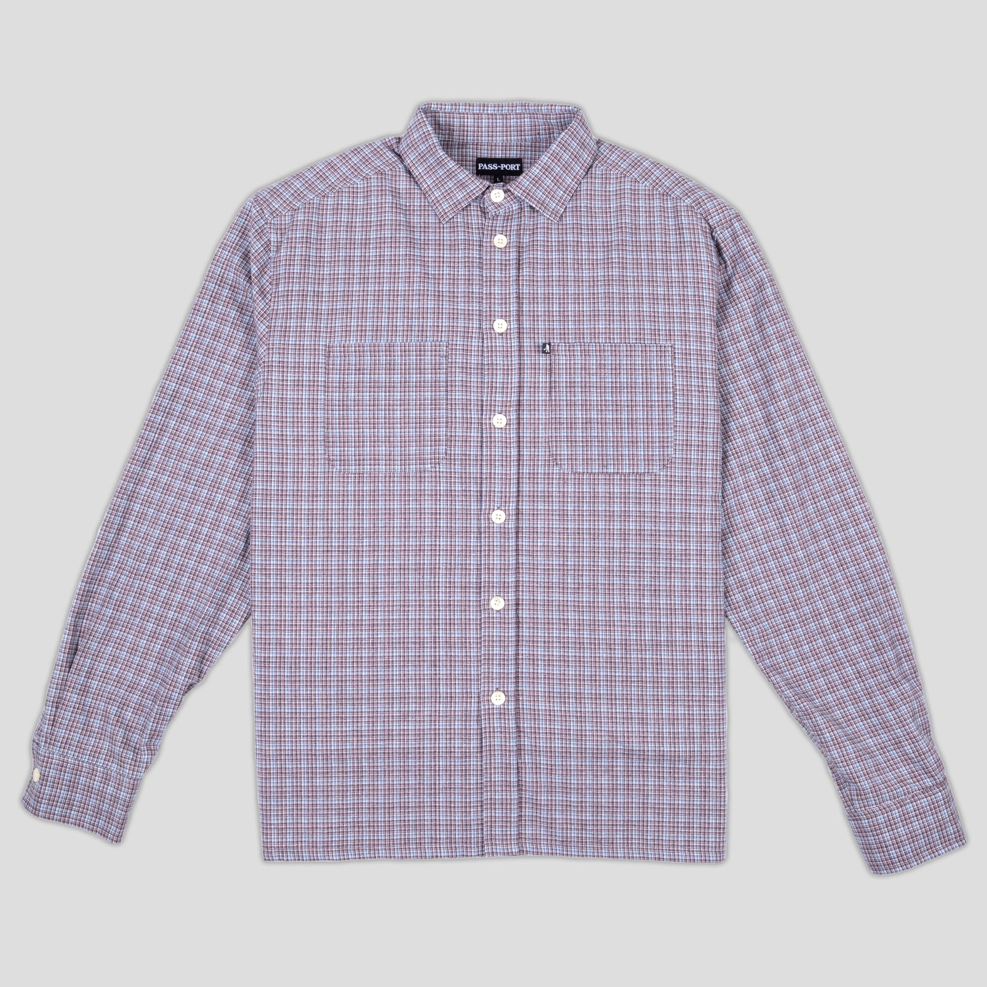 Workers Check Shirt Long-sleeve (Blue Heather)