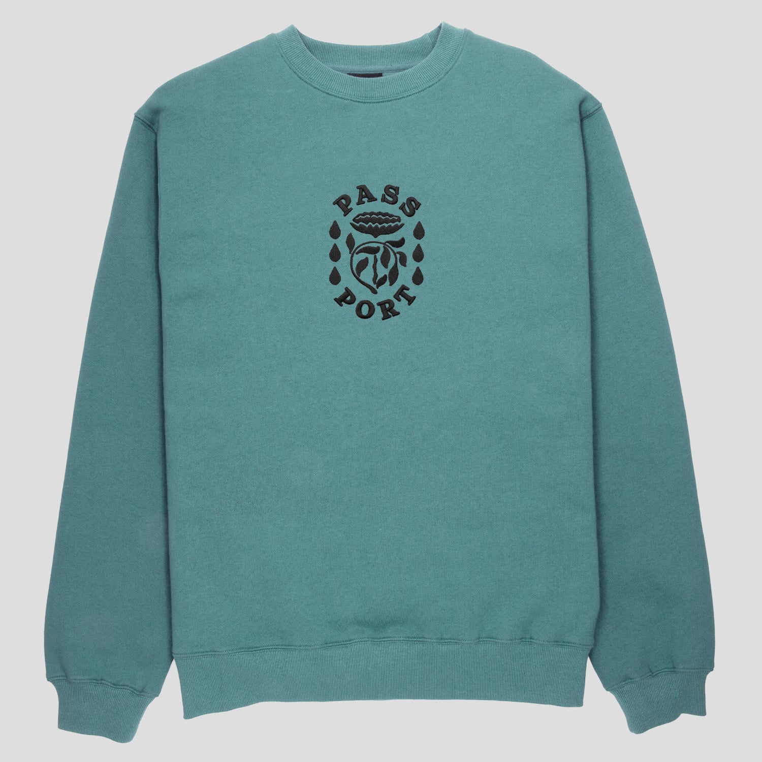 Fountain Embroidery Sweater (Washed Teal)