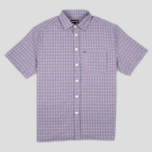 Workers Check Shirt Short-sleeve (Blue Heather)
