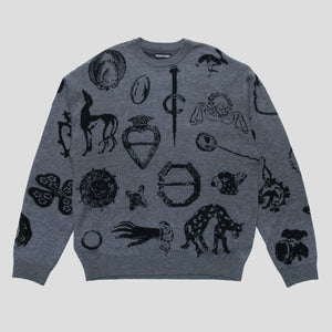 Trinkets Knit Sweater (Grey)