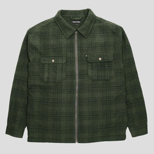 Workers Zip Up Flannel (Forest Green)